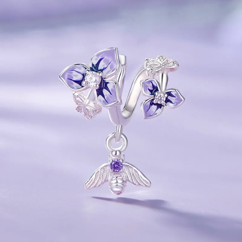 (bild till) Pandora-stil Pansy Hängecharm - SCC2584 - View 2