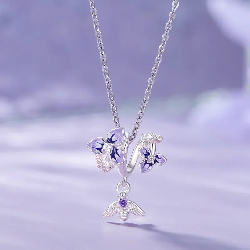 (bild till) Pandora-stil Pansy Hängecharm - SCC2584 - View 3