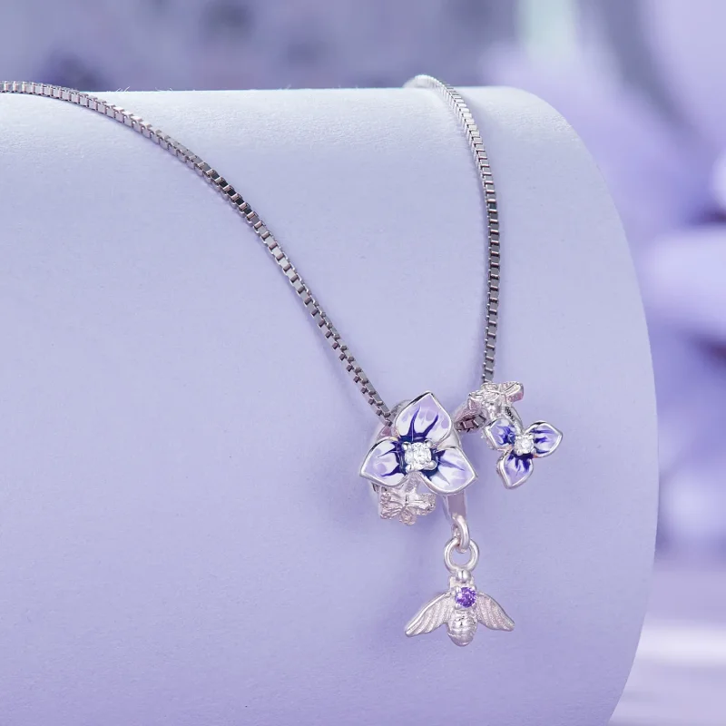 (bild till) Pandora-stil Pansy Hängecharm - SCC2584 - View 4