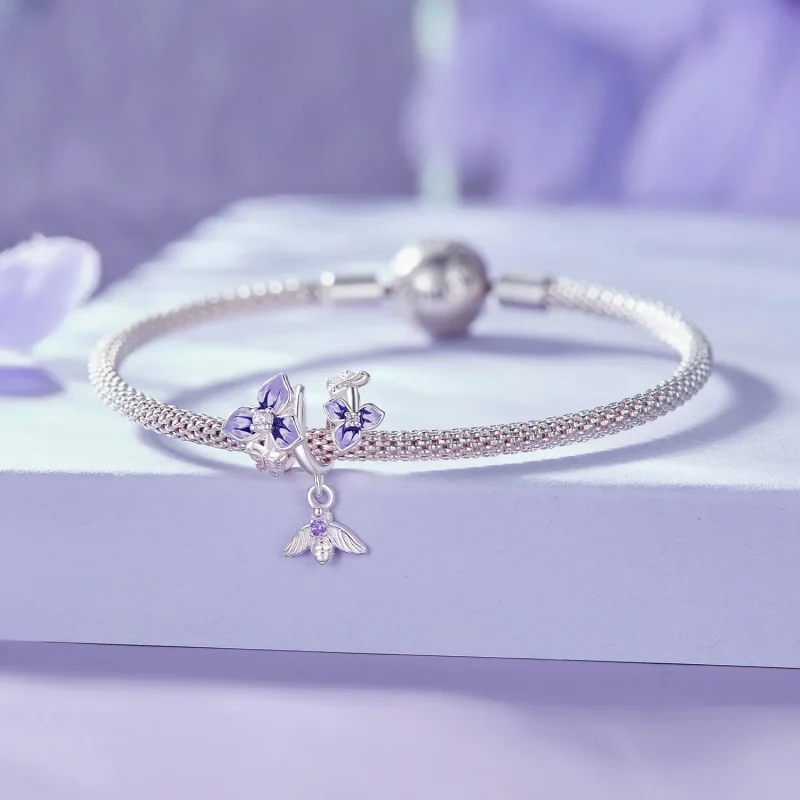 (bild till) Pandora-stil Pansy Hängecharm - SCC2584 - View 5