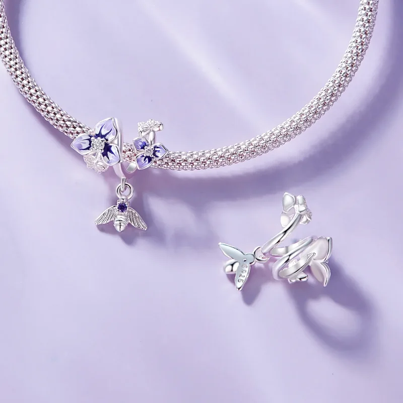 (bild till) Pandora-stil Pansy Hängecharm - SCC2584 - View 6