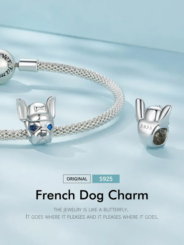 (bild till) Pandora-stil French Bulldog-charm - SCC2588 - View 2
