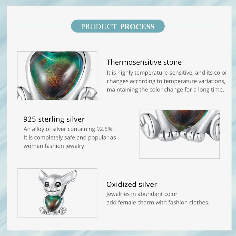 (bild till) Pandora-stil Chihuahua Charm - SCC2601 - View 6