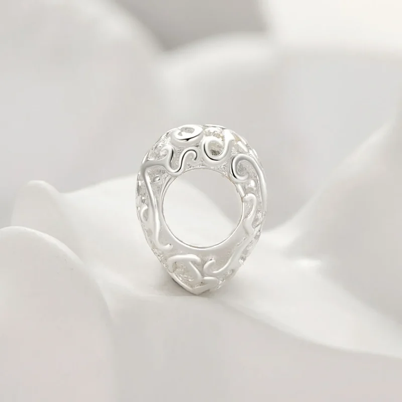 (bild till) Pandora-stil Hjärtformad Mönster Charm - SCC2618 - View 3