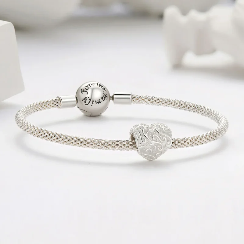 (bild till) Pandora-stil Hjärtformad Mönster Charm - SCC2618 - View 5