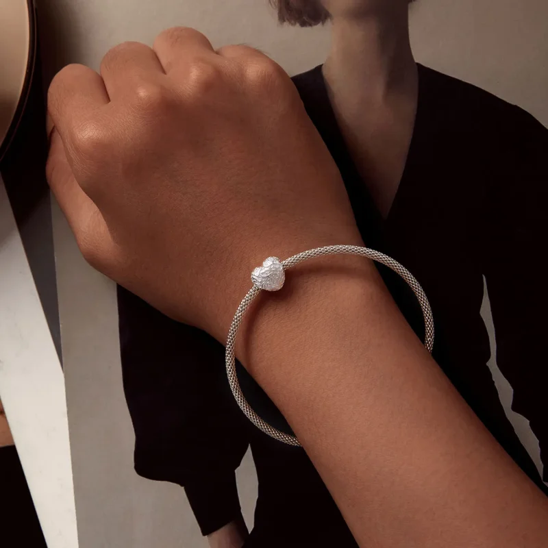 (bild till) Pandora-stil Hjärtformad Mönster Charm - SCC2618 - View 6