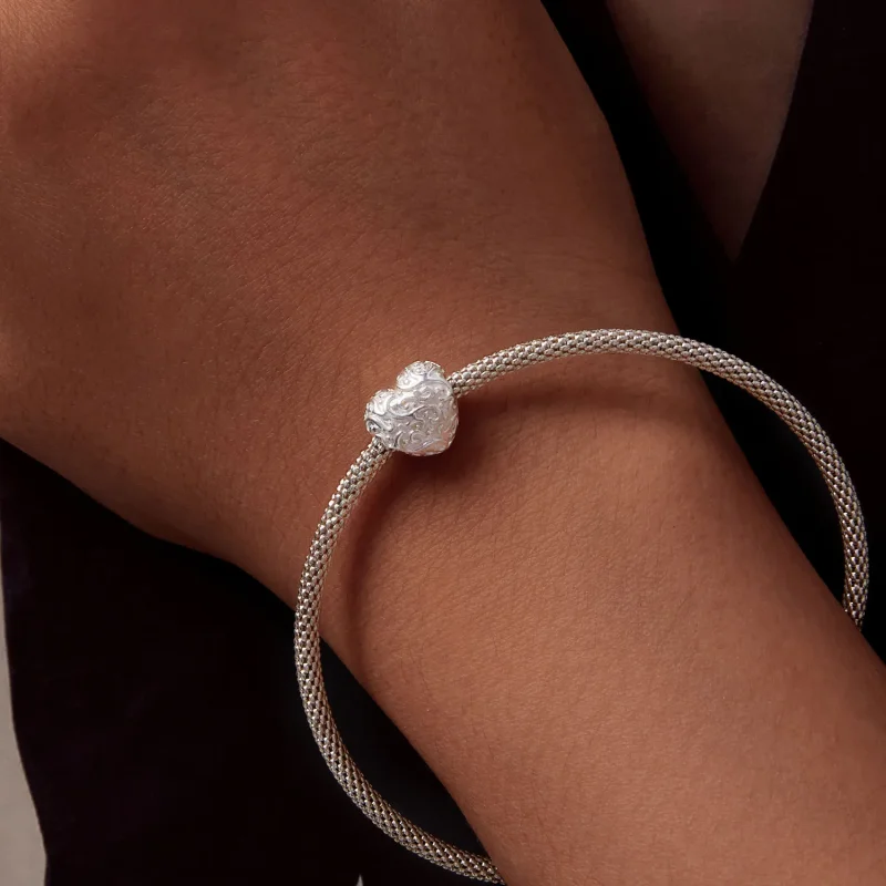 (bild till) Pandora-stil Hjärtformad Mönster Charm - SCC2618 - View 7