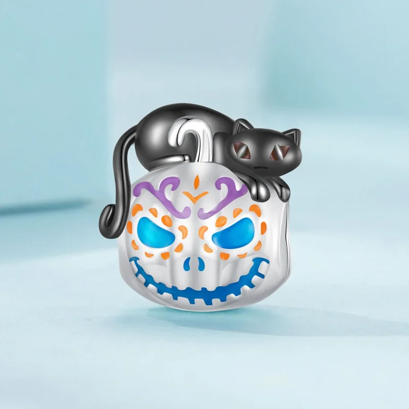 (bild till) Pandora-stil Halloween-löklykta-charm – SCC2626 - View 2