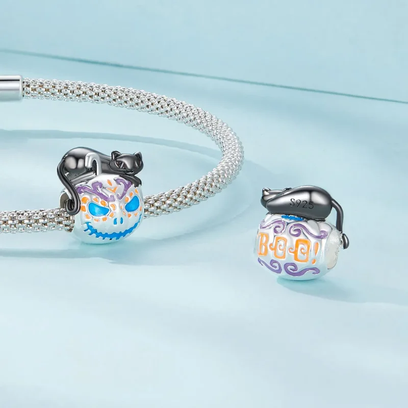 (bild till) Pandora-stil Halloween-löklykta-charm – SCC2626 - View 4