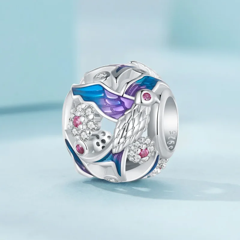 (bild till) Pandora-stil Kingfisher Charm - SCC2627 - View 2