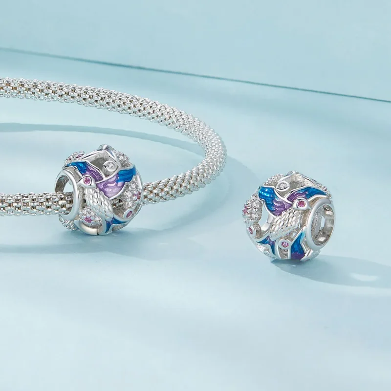 (bild till) Pandora-stil Kingfisher Charm - SCC2627 - View 4