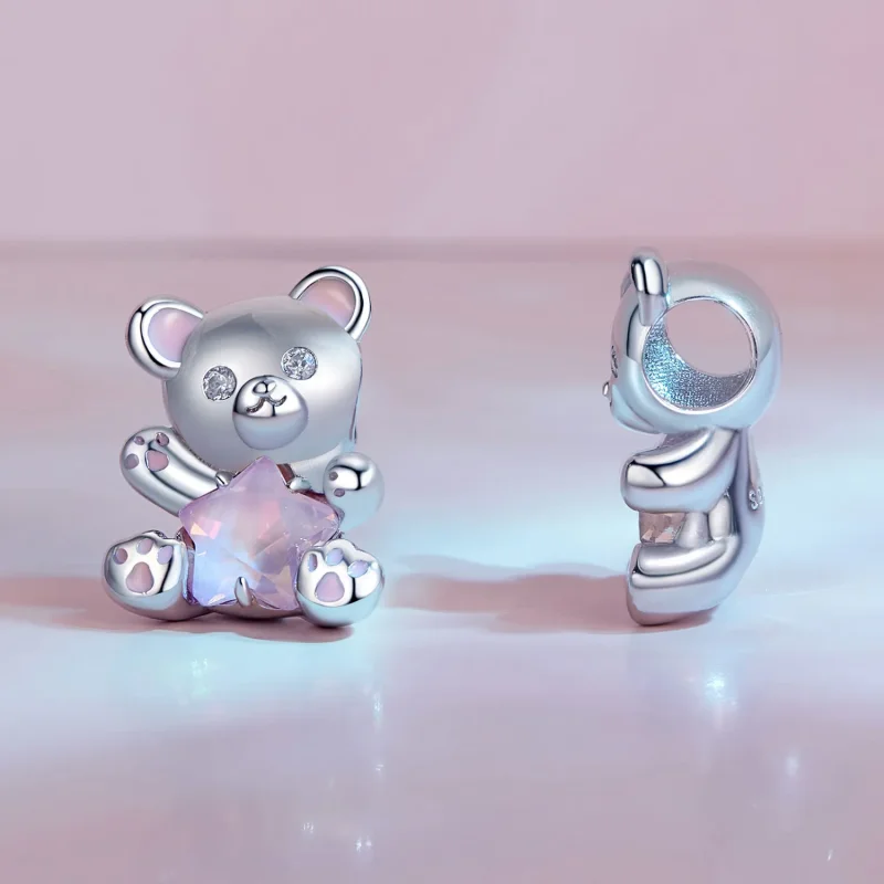 (bild till) Pandora-stil Rosa Stjärnbjörn Charm - SCC2638 - View 3
