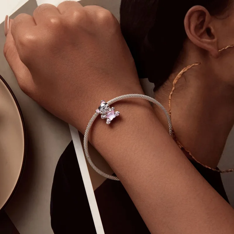 (bild till) Pandora-stil Rosa Stjärnbjörn Charm - SCC2638 - View 4