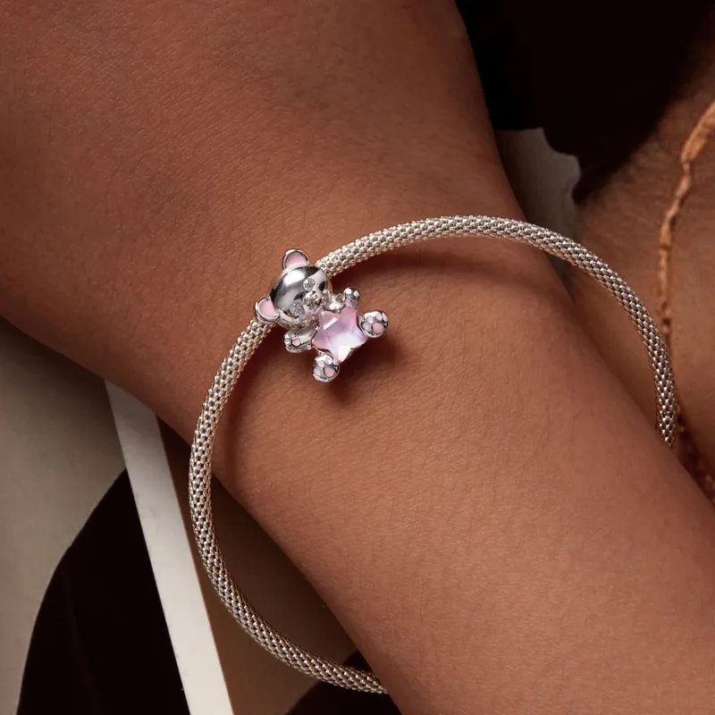 (bild till) Pandora-stil Rosa Stjärnbjörn Charm - SCC2638 - View 5