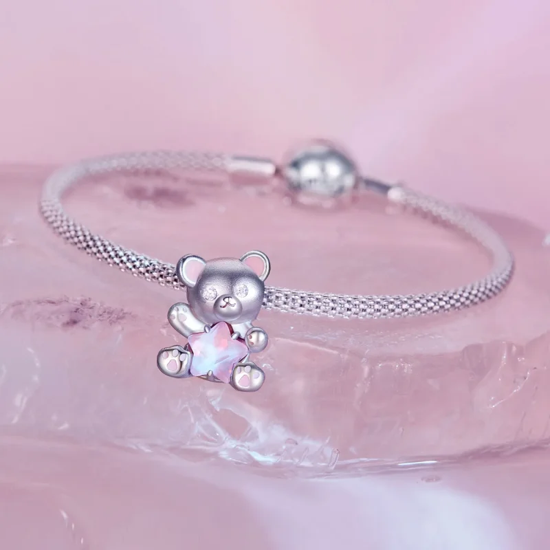(bild till) Pandora-stil Rosa Stjärnbjörn Charm - SCC2638 - View 6