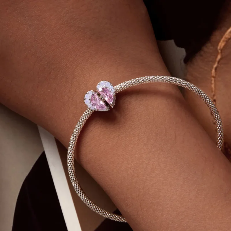 (bild till) Pandora Style Rosa Systrar Hjärtacharm - SCC2641 - View 4
