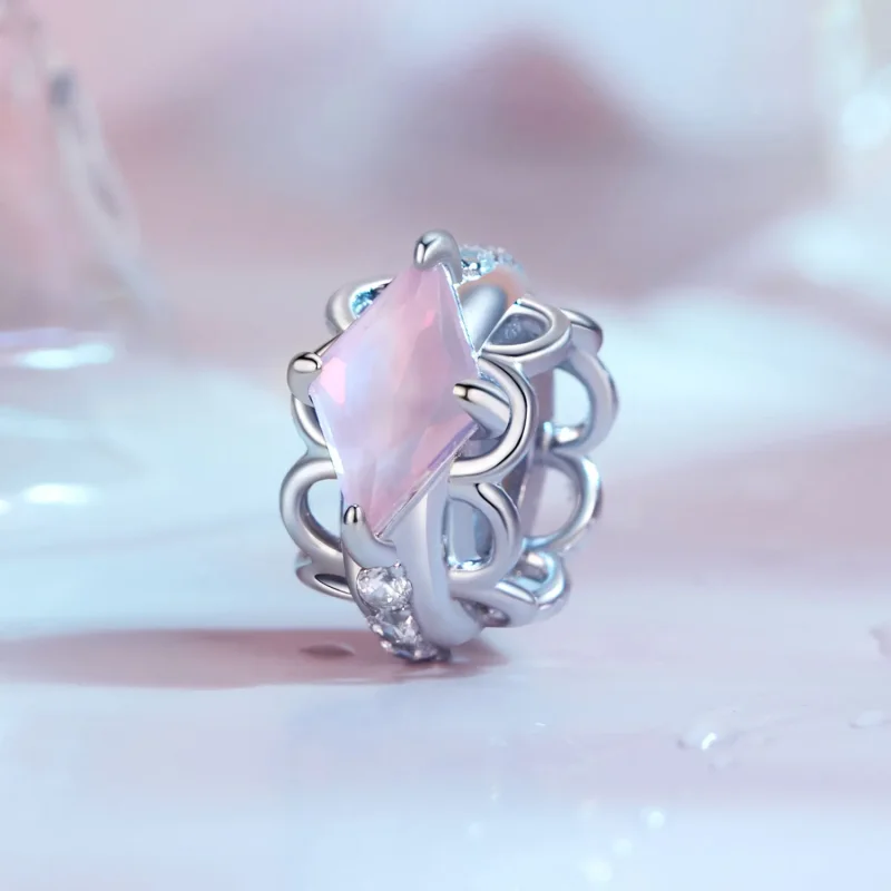 (bild till) Pandora-stil Rosa Spetsar Silikonavståndare - SCC2642 - View 2