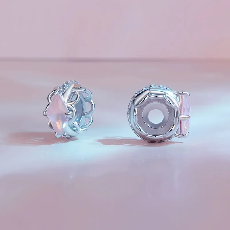 (bild till) Pandora-stil Rosa Spetsar Silikonavståndare - SCC2642 - View 3