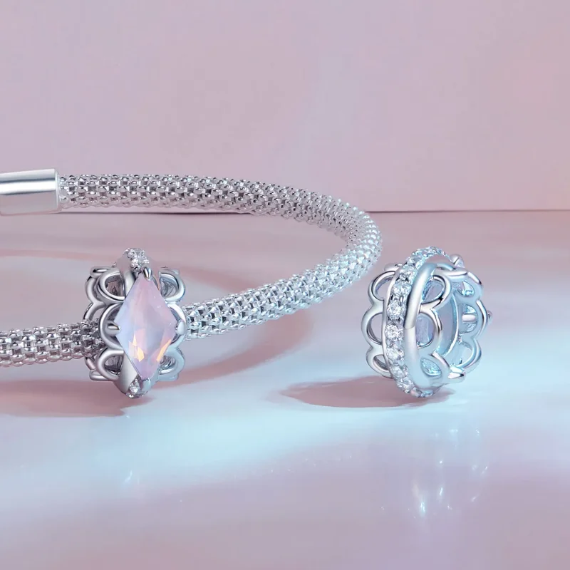 (bild till) Pandora-stil Rosa Spetsar Silikonavståndare - SCC2642 - View 5