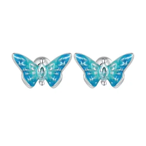 (bild till) Pandora-stil Exquisite Butterfly Studs Örhängen - SCE1571
