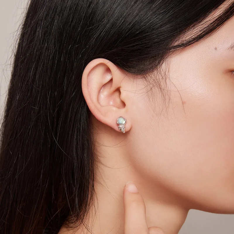 (bild till) Pandora Style Spaceship Asymmetric Earrings - SCE1578 - View 5