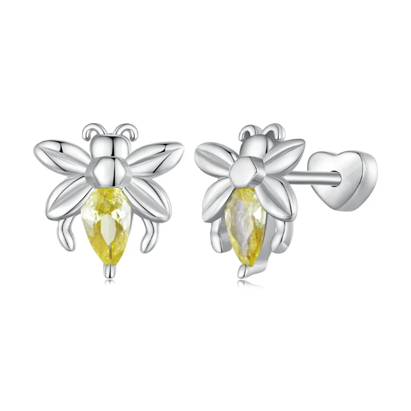 (bild till) Pandora-stil Bee Two Wear Studs Örhängen - SCE1580 - View 8