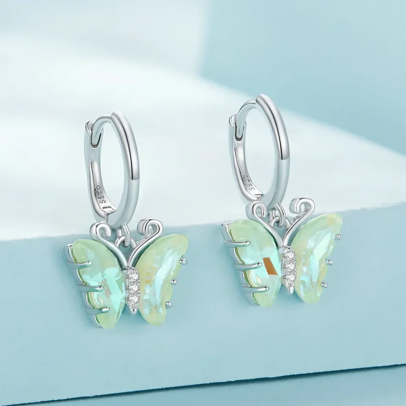 (bild till) Pandora Style Symphony Butterfly Hängeörhängen - SCE1588-GN - View 2