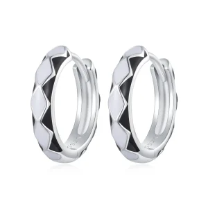 (bild till) Pandora-stil Diamantmönstrade örhängen - SCE1611-BK