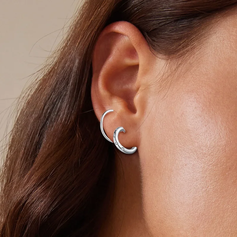 (bild till) Pandora-stil Dubbel Örhänge Studs Örhängen - SCE1652 - View 5