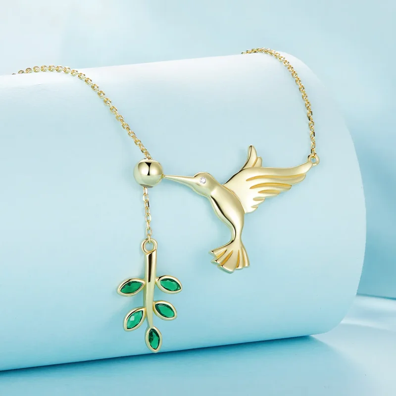 (bild till) Pandora-stil Kolibris Hälsningar-925 Silver Halsband - SCN217-B - View 3