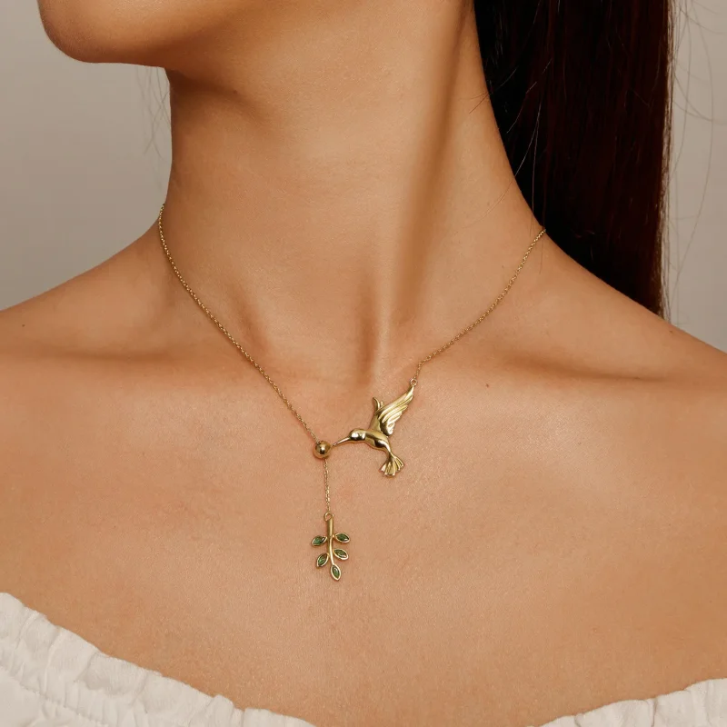 (bild till) Pandora-stil Kolibris Hälsningar-925 Silver Halsband - SCN217-B - View 4