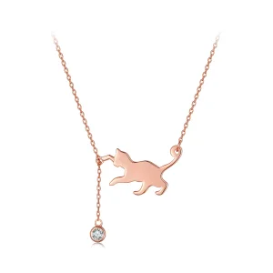 Pandora-stil Roséguld Uppnosig Kattunge Halsband - SCN232-C (bild till) Pandora-stil Roséguld Uppnosig Kattunge Halsband - SCN232-C