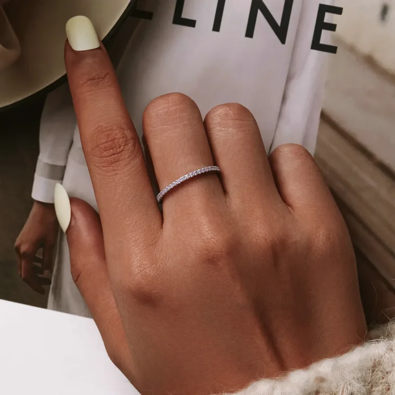 (bild till) Pandora-stil Rosa Diamant Ring - SCR066-J - View 3