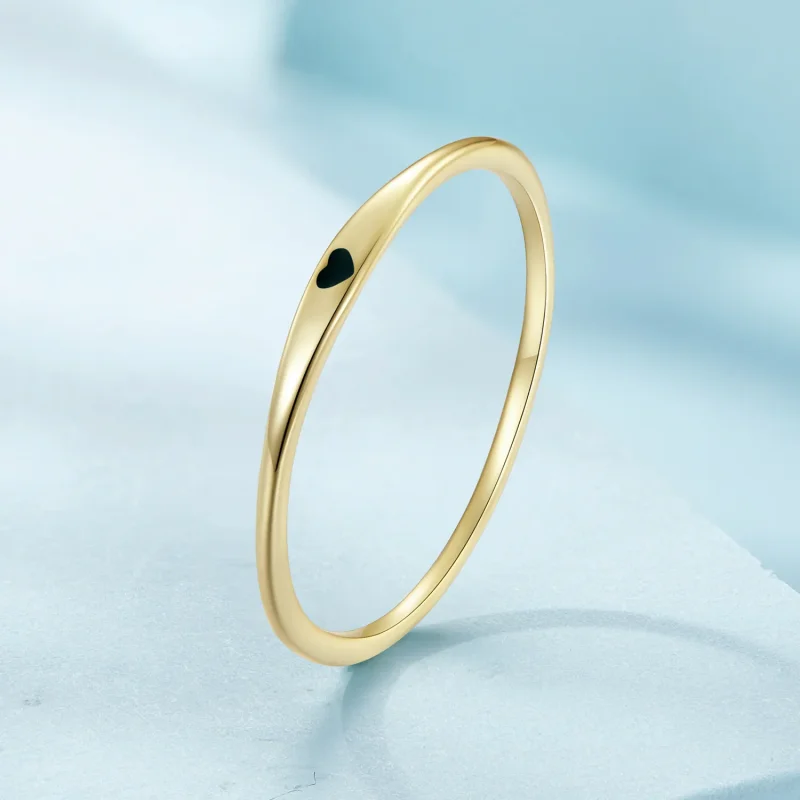 (bild till) Pandora-stil Golden Love Heart Ring - SCR468-B - View 2