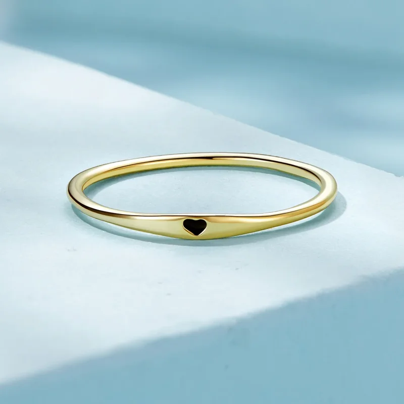 (bild till) Pandora-stil Golden Love Heart Ring - SCR468-B - View 3