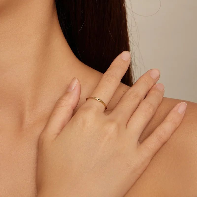 (bild till) Pandora-stil Golden Love Heart Ring - SCR468-B - View 4
