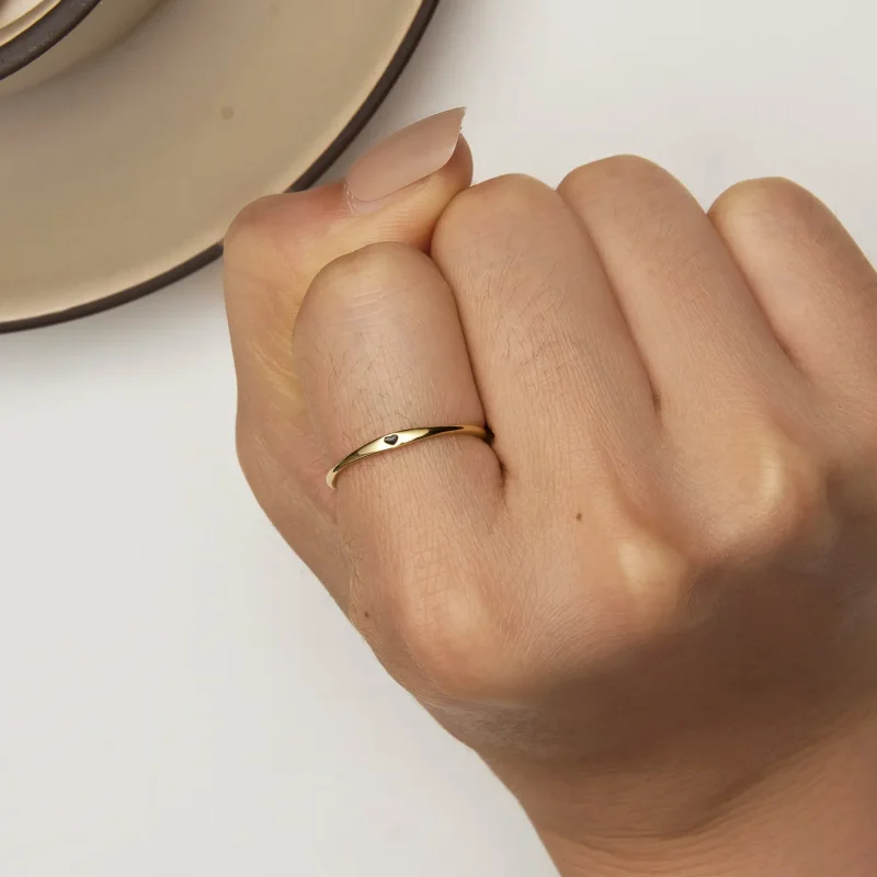 (bild till) Pandora-stil Golden Love Heart Ring - SCR468-B - View 6
