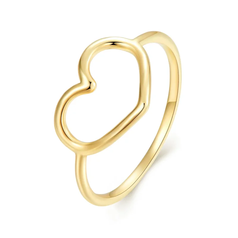 (bild till) Pandora-stil Guld Hjärtformad Ring - SCR641-B - View 4