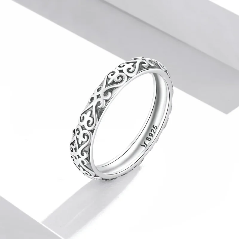 (bild till) Pandora-stil Retro Pressat Mönster Öppen Ring - SCR776 - View 2