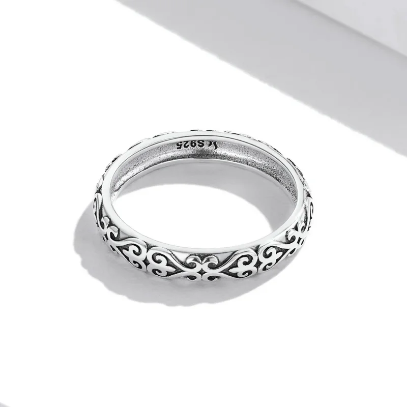 (bild till) Pandora-stil Retro Pressat Mönster Öppen Ring - SCR776 - View 4