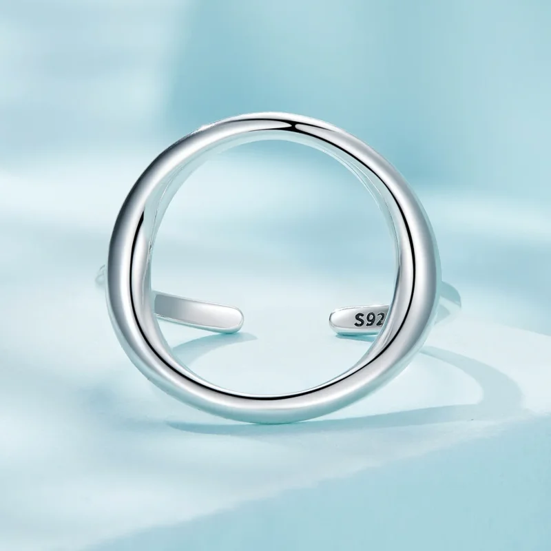 (bild till) Pandora-stil Enkel Samsara Öppen Ring - SCR919 - View 3