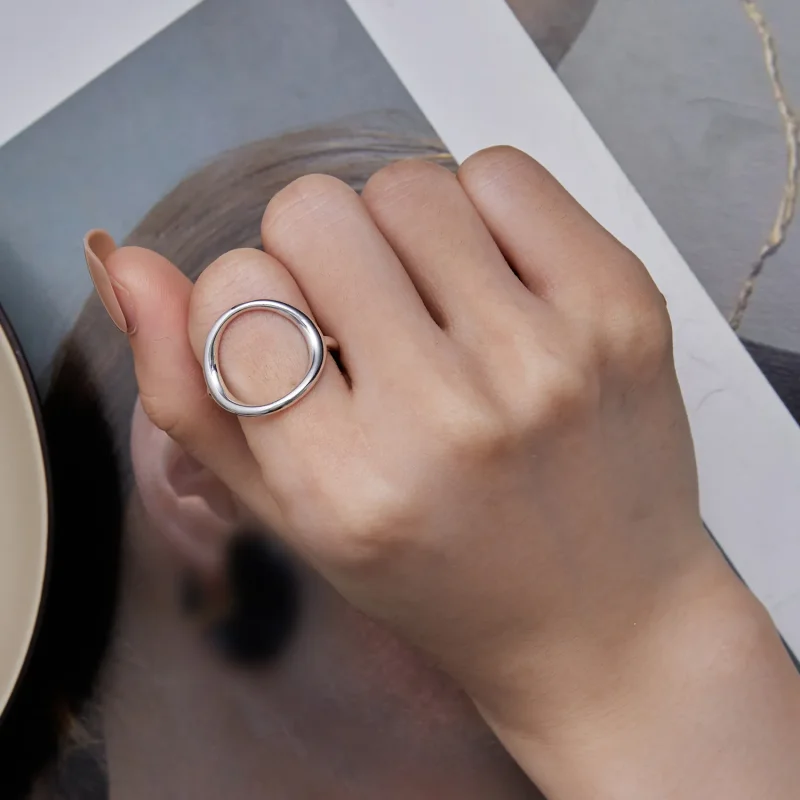 (bild till) Pandora-stil Enkel Samsara Öppen Ring - SCR919 - View 7