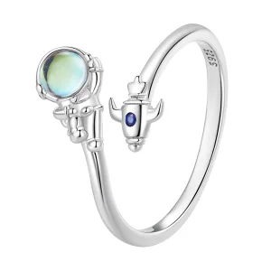 (bild till) Pandora-stil Astronaut Rymdskepp Öppen Ring - SCR920