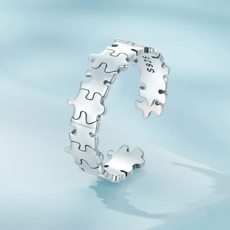 (bild till) Pandora-stil Pussel Öppen Ring - SCR925 - View 2