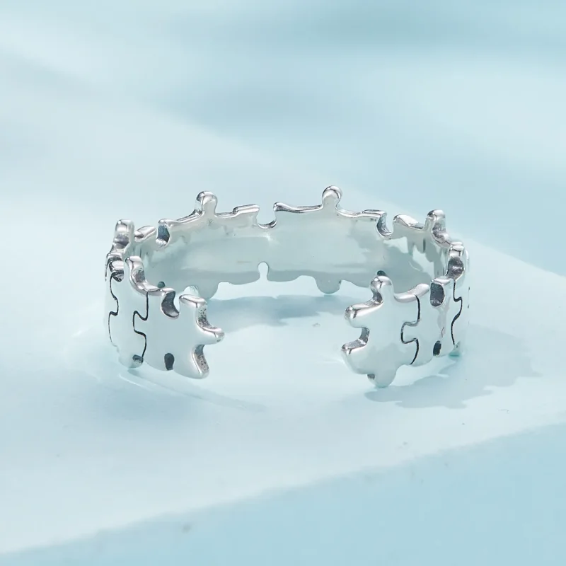 (bild till) Pandora-stil Pussel Öppen Ring - SCR925 - View 4