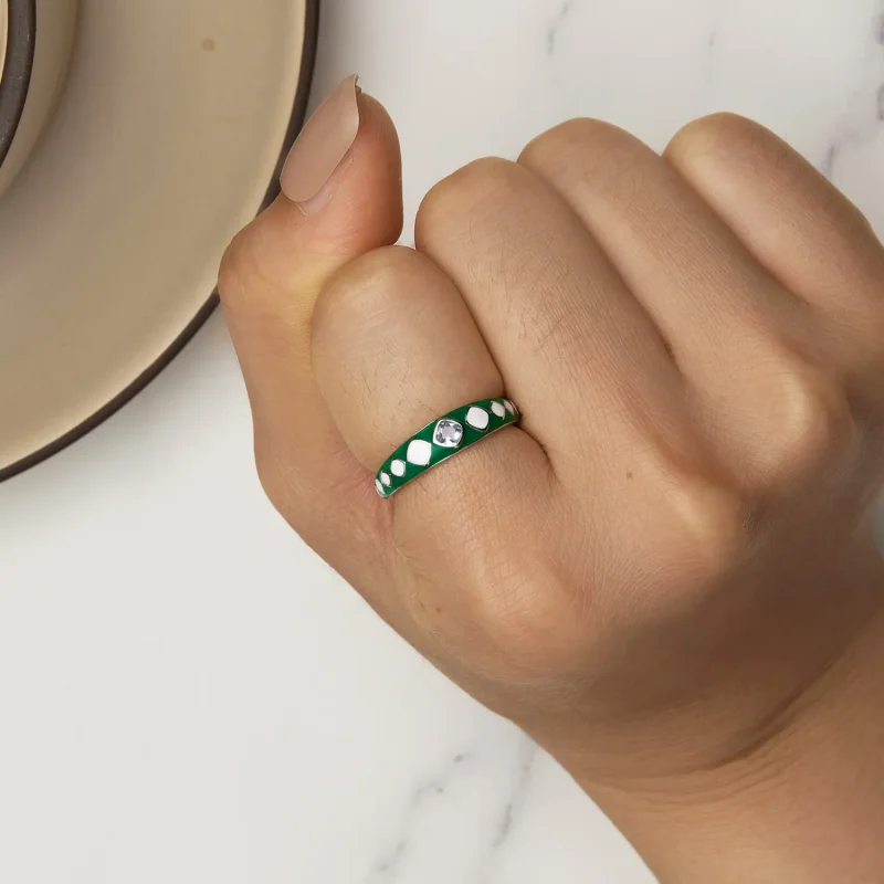 (bild till) Pandora-stil Diamantmönster Ring - SCR942 - View 5