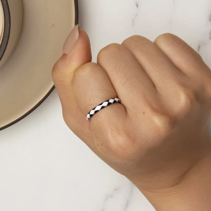 (bild till) Pandora-stil Diamantmönster Ring - SCR943 - View 6