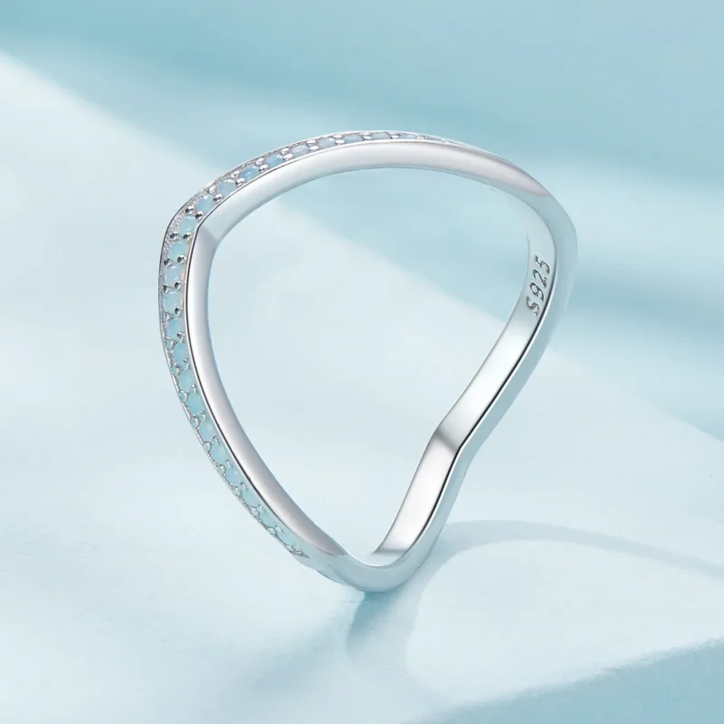 (bild till) Pandora-stil Blått Önskeben Ring - SCR945-LB - View 2