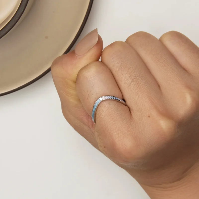 (bild till) Pandora-stil Blått Önskeben Ring - SCR945-LB - View 6