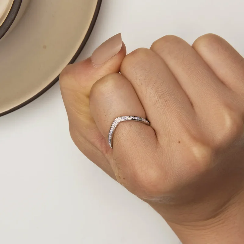 (bild till) Pandora-stil Rosa Önskeben Ring - SCR945-PK - View 6